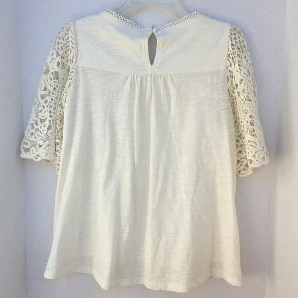 Eri + Ali Suzy Lace Blouse in Ivory S NWOT - Picture 6 of 8